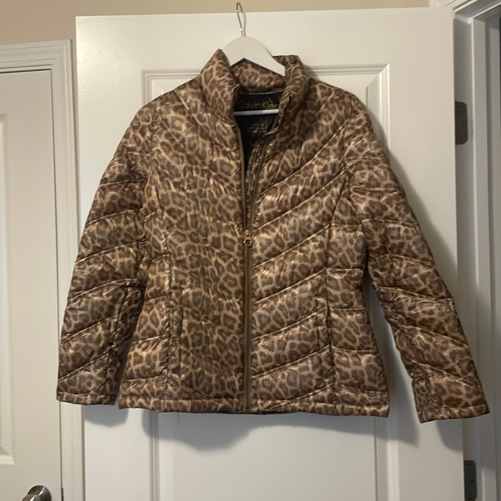 Calvin Klein cheetah print down jacket